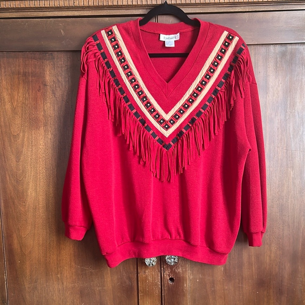 80s Fringed Studded Sweatshirt L/XL - Picture 8 of 8